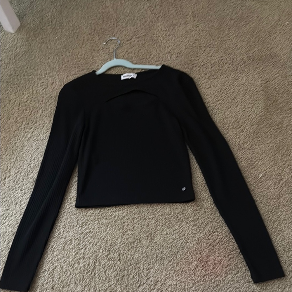Chic Black Long Sleeve Women's Blouse